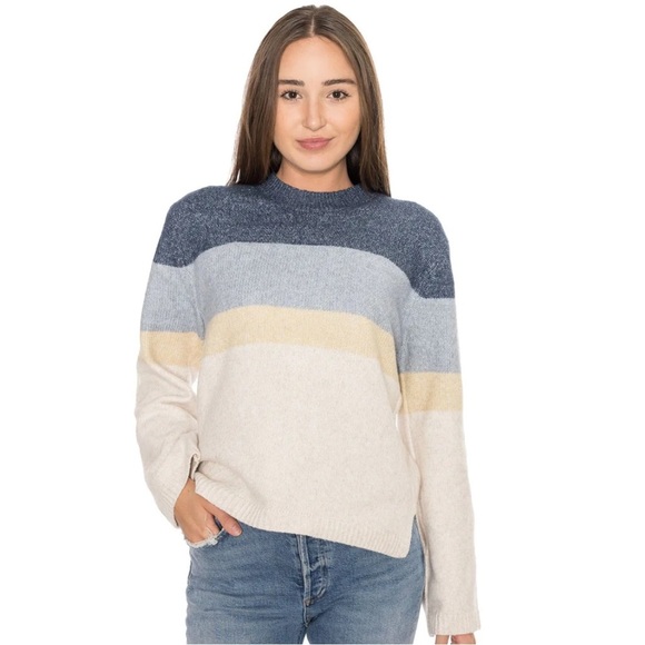 ZSUPPLY COLORBLOCK NAVY BLUE AND TAN SWEATER SIZE SMALL - Picture 1 of 7